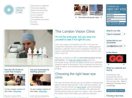 London Vision Clinic, Top 25 Neat Layout Websites for Inspirations | Fazai38's Inspirational Blog