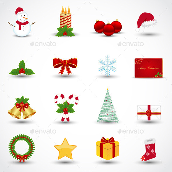 christmas icons set preview